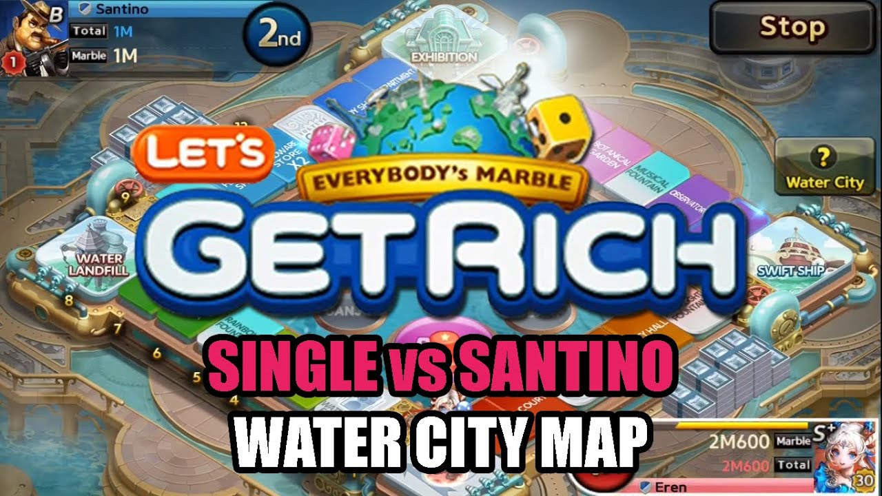 Line Lets Get Rich - Tutorial Single vs Santino - Water City Map Android GamePlay Indonesia