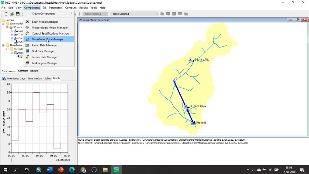 Tutorial de Modelamiento Hidrologico de una Cuenca con HEC - HMS 4.5