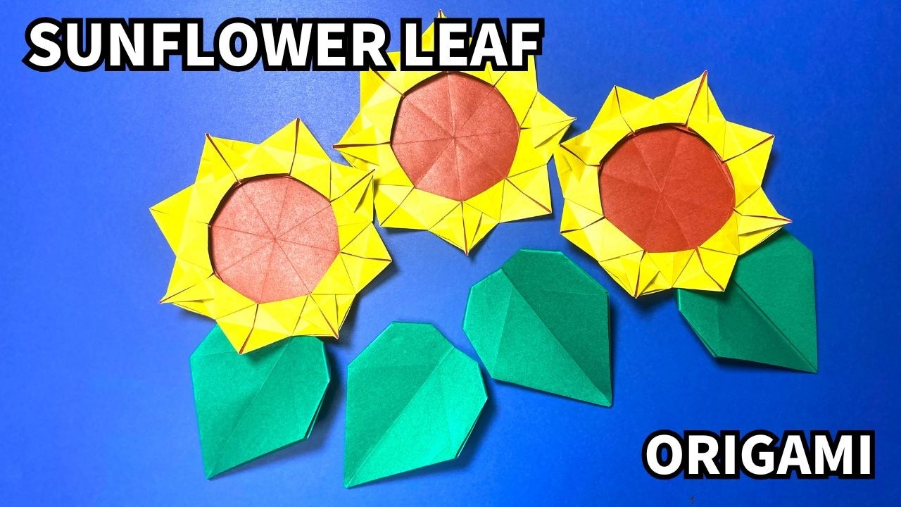 How to make an easy origami sunflower leaf