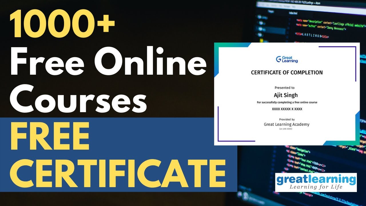 1000+ бесплатных онлайн-курсов с бесплатными сертификатами🏅 от Great Learning