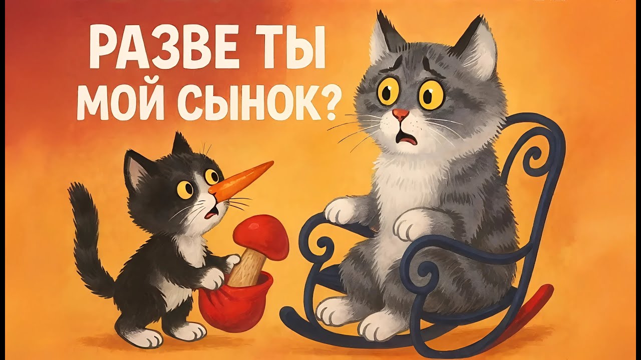 Однажды котёнок шёл к своей маме — детский озвученный диафильм (HD)