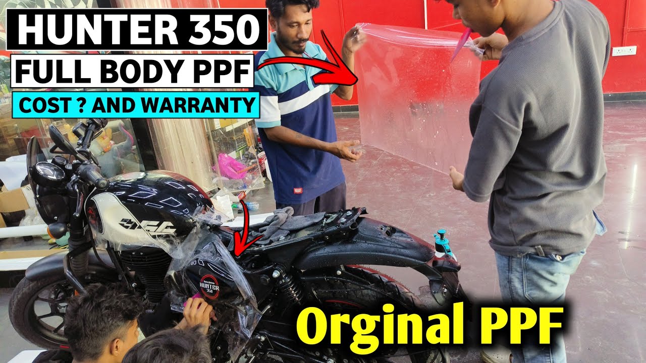 Hunter 350 Full Body PPF And Cost | Hunter 350 Tokyo Black Full Body Glossy PPF With 3Years Warranty