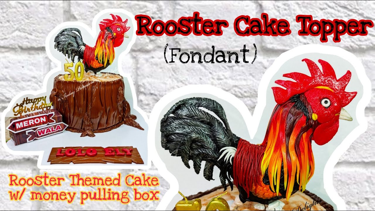 How to make Rooster Cake Topper | DIY Rooster Cake Topper | Rooster Cake with money pulling box