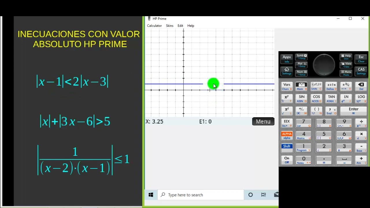 HP PRIME RESOLVER INECUACIONES CON VALOR ABSOLUTO