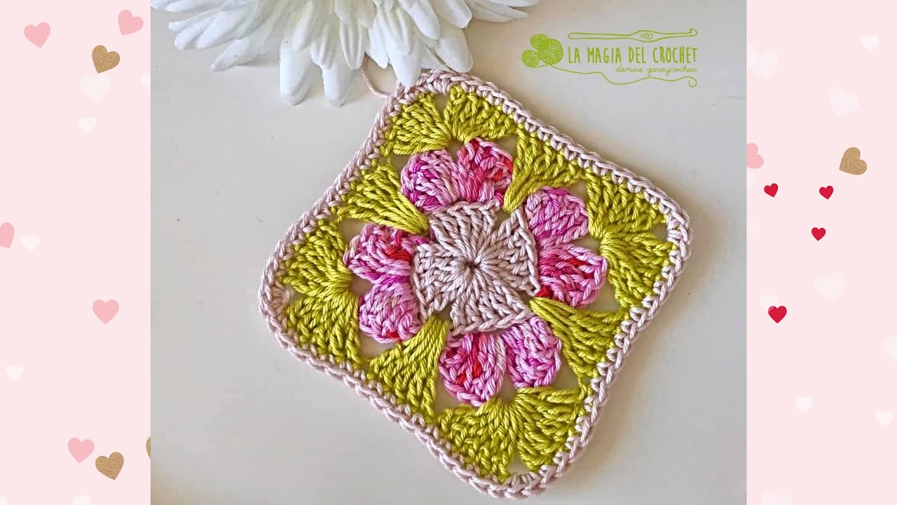 GRANNY FLORAL/cuadrado de la abuelita - La Magia del Crochet-
