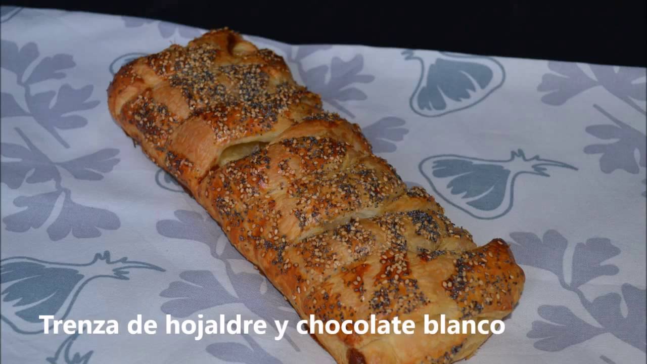 Trenza de hojaldre y chocolate blanco