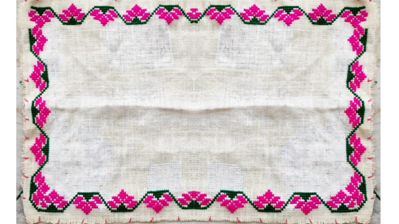 Woolen ason borderline design-how to make sitting mat-stich ason,rugs,floormat design