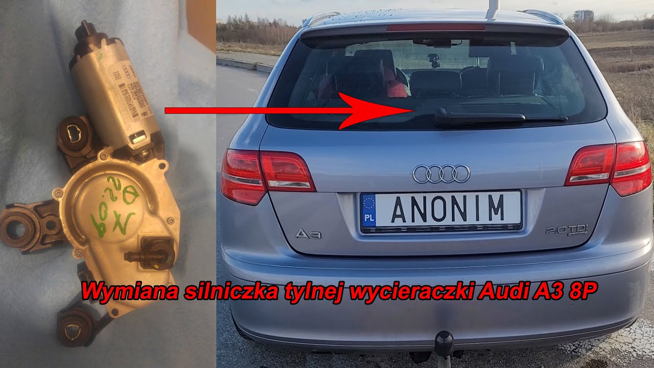 Wymiana silniczka tylnej wycieraczki - Audi A3 8P Sportback