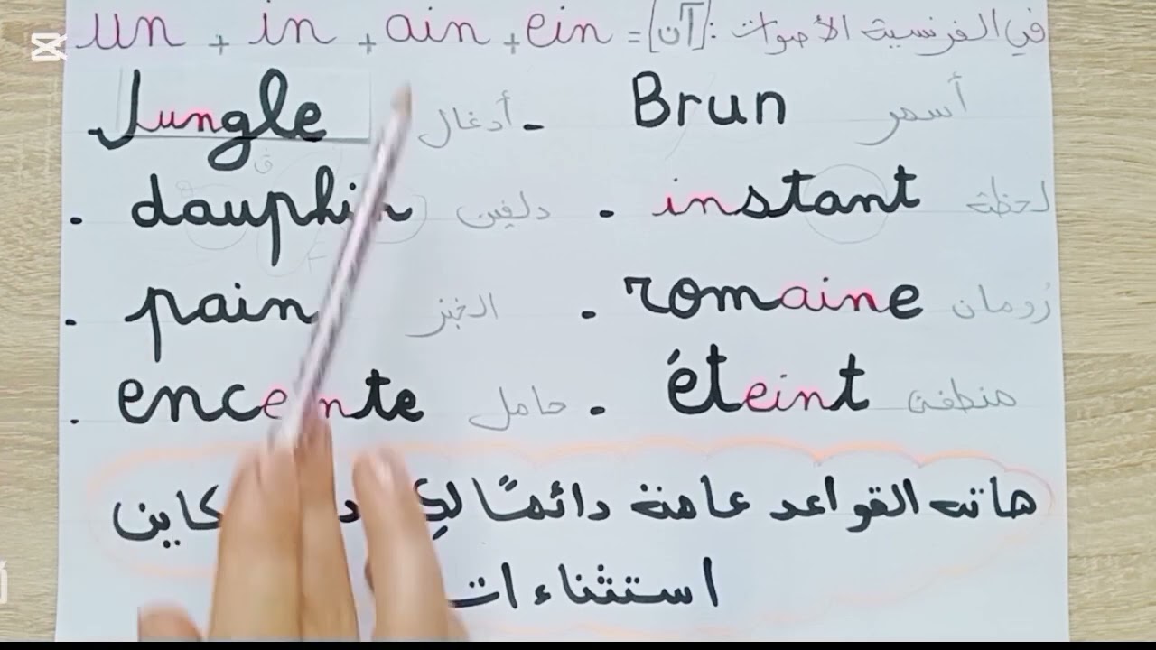 تعلم نطق ain / in / un / EIN في اللغة الفرنسية بسهولة | قراءة للمبتدئين