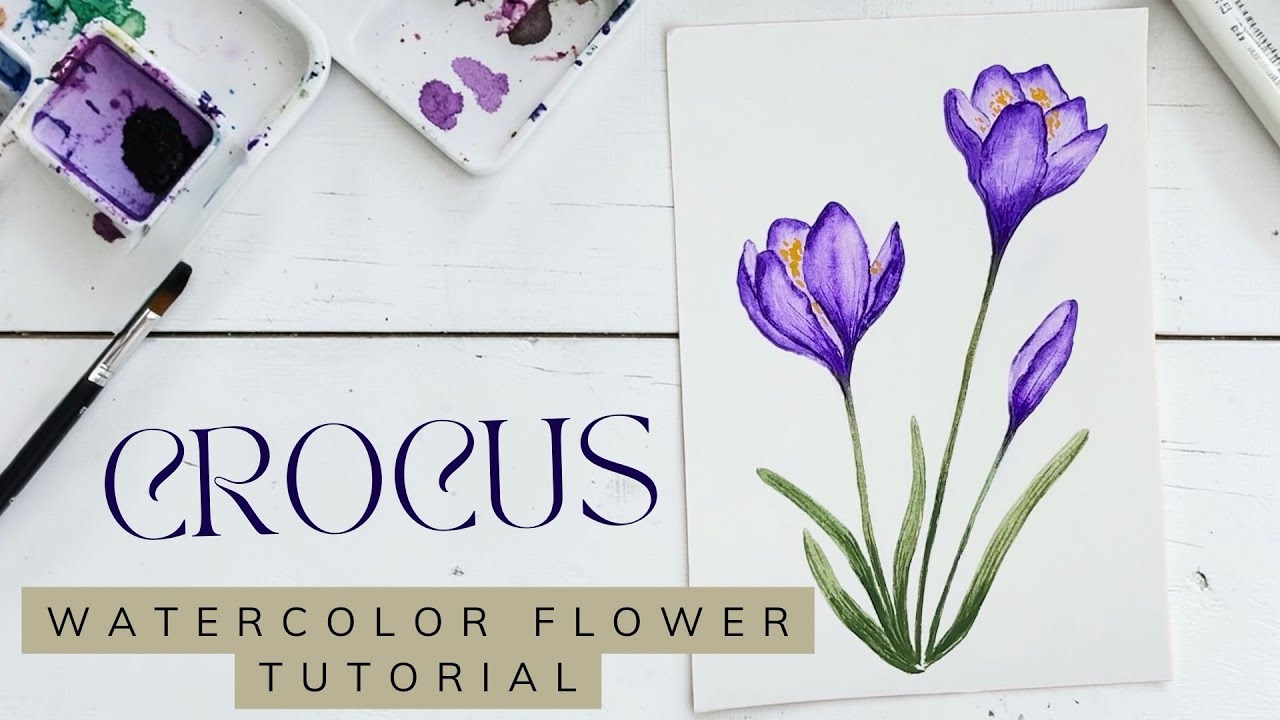 How to Paint Beautiful Crocus Flowers: The Easiest Watercolor Tutorial