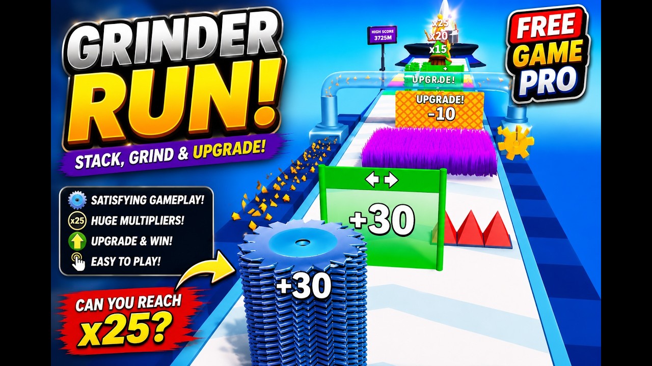 Grinder Run EXTREME Difficulty x25 Challenge 🔥 Android Games #gameplay