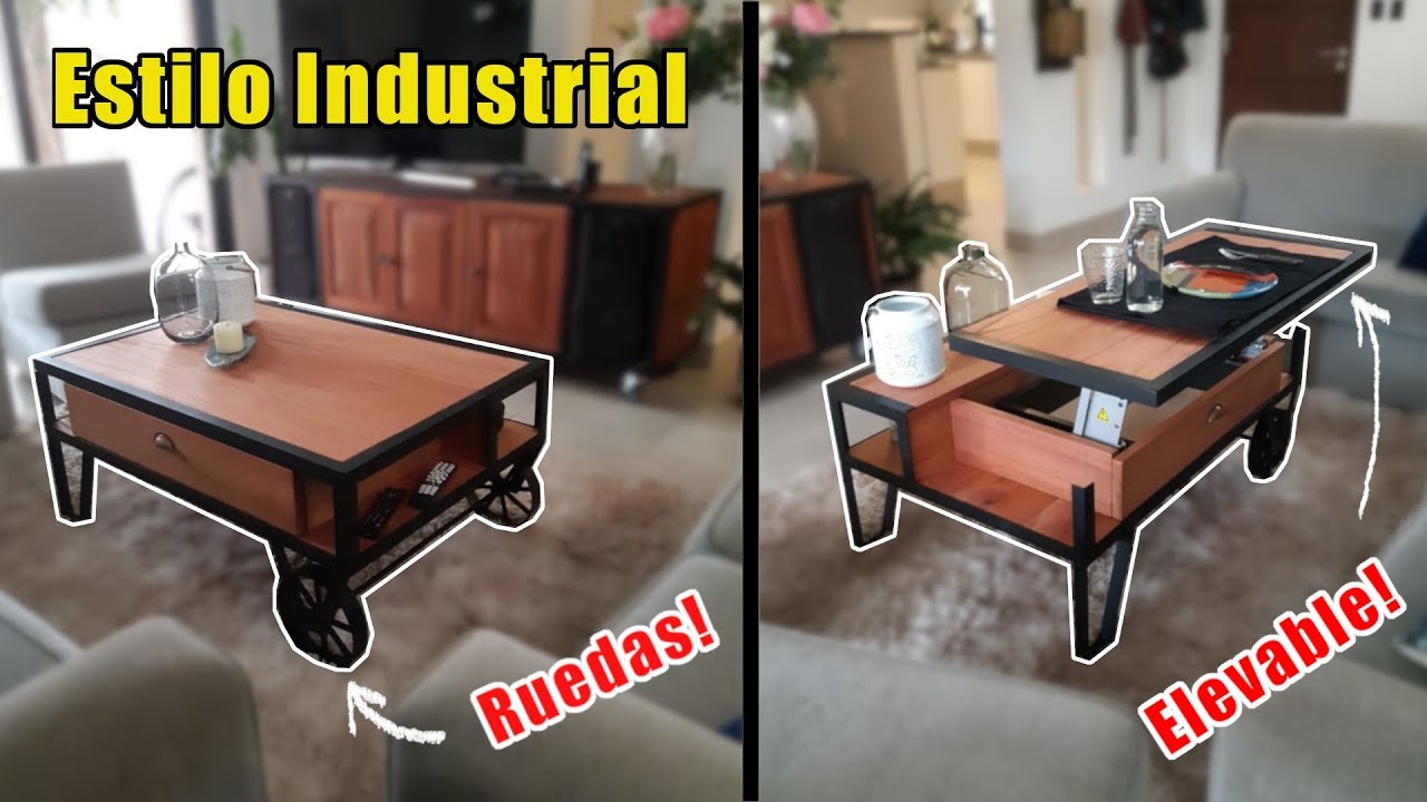 Mesa ratona ELEVABLE - Estilo Industrial