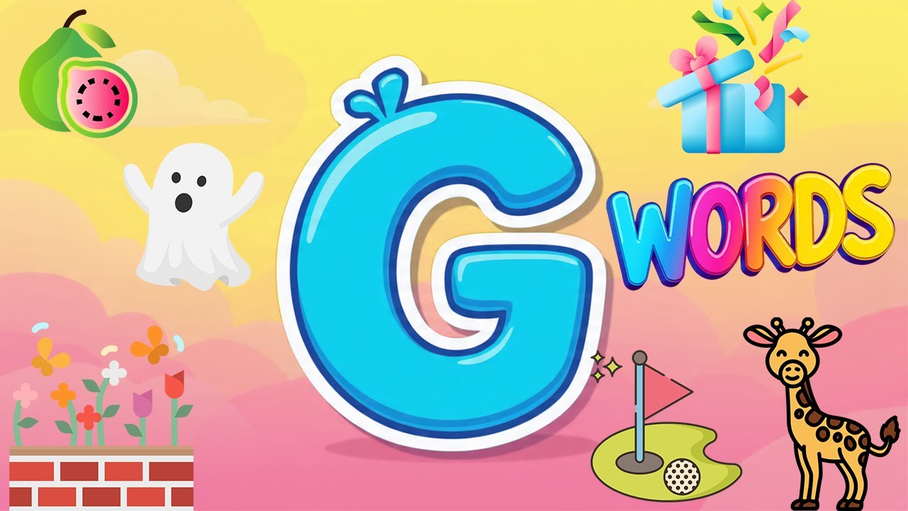 Phonics For Kids / Baby's First Words/ Words Starting with G / Kindergarten & preschool /Jelly Beans