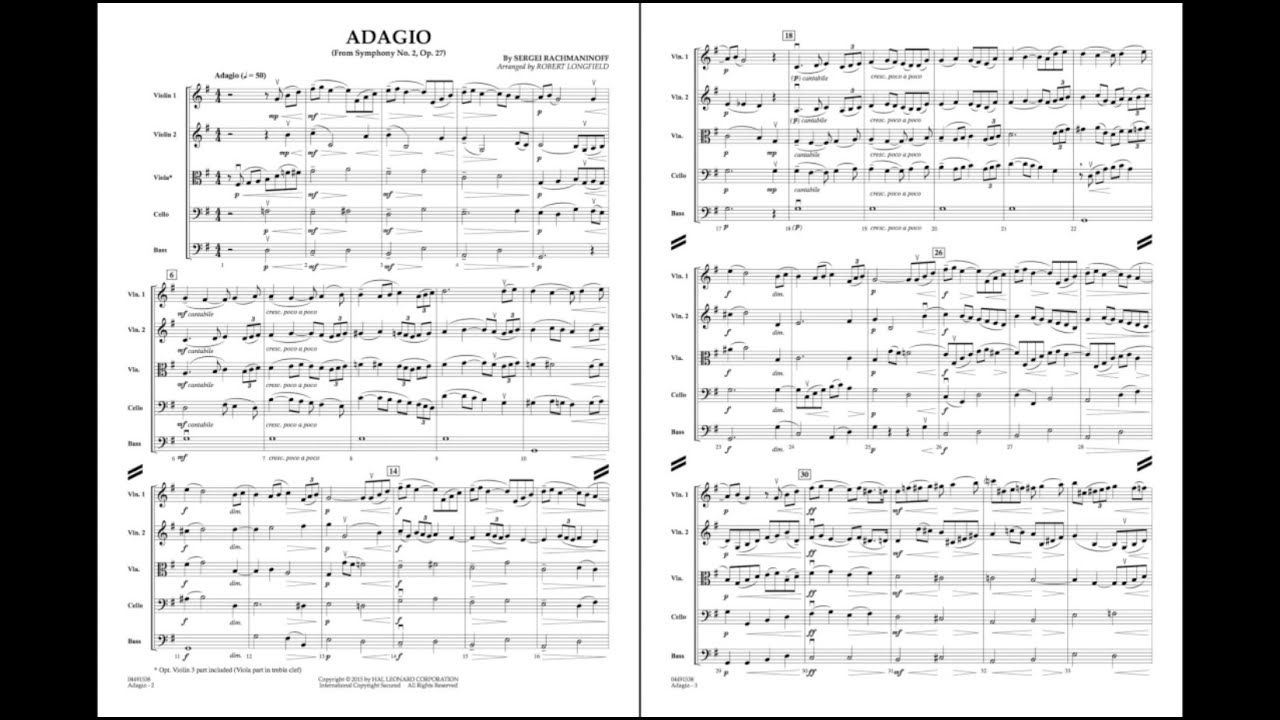 Adagio from Symphony No. 2 by Rachmaninoff/arr. Longfield