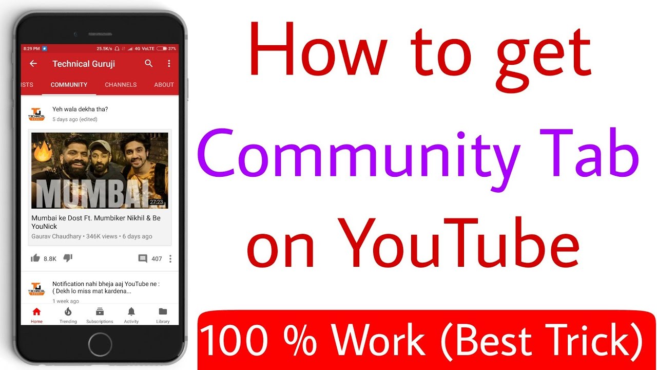 How to Add Community Tab in My YouTube Channel on Android Device
