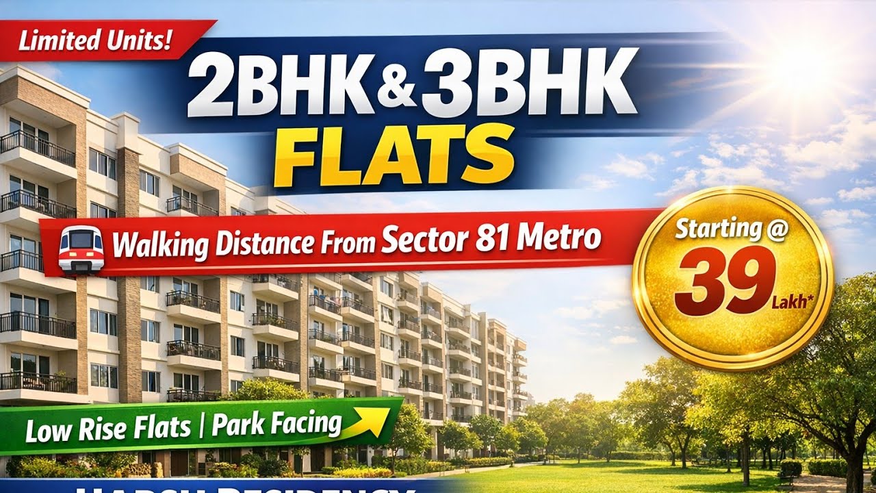 Affordable 2BHK & 3BHK Flats in Noida | Walking Distance from Sector 81 Metro | Harsh Residency