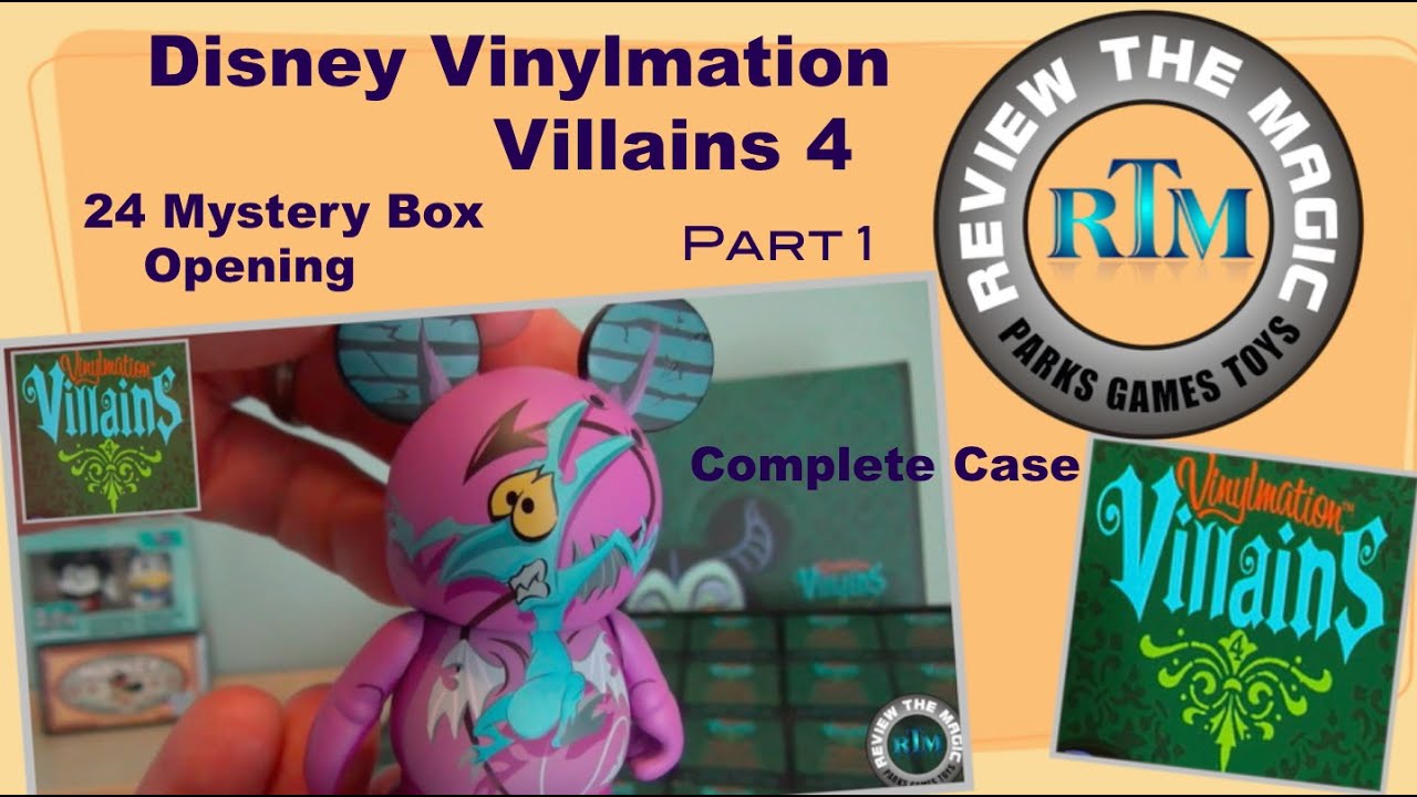 Unboxing Disney Vinylmations Villains 4 COMPLETE CASE 24 Mystery Box OPENING  Part 1
