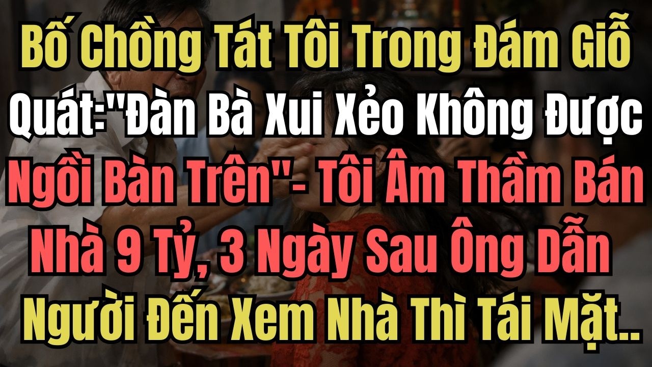 Bố Chồng Tát Tôi Trong Đám Giỗ Quát: ''Đàn Bà Xui Xẻo Không Được Ngồi Bàn Trên'' Tôi Âm Thầm Bán Nhà