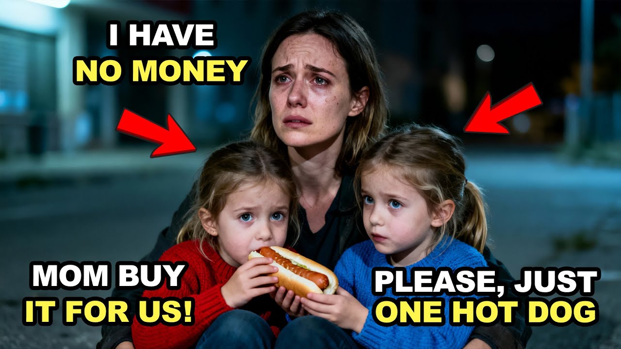 ON CHRISTMAS EVE, A POOR MOM SHARES A HOT DOG WITH HER TWINS — A BILLIONAIRE BIKER STEPS IN