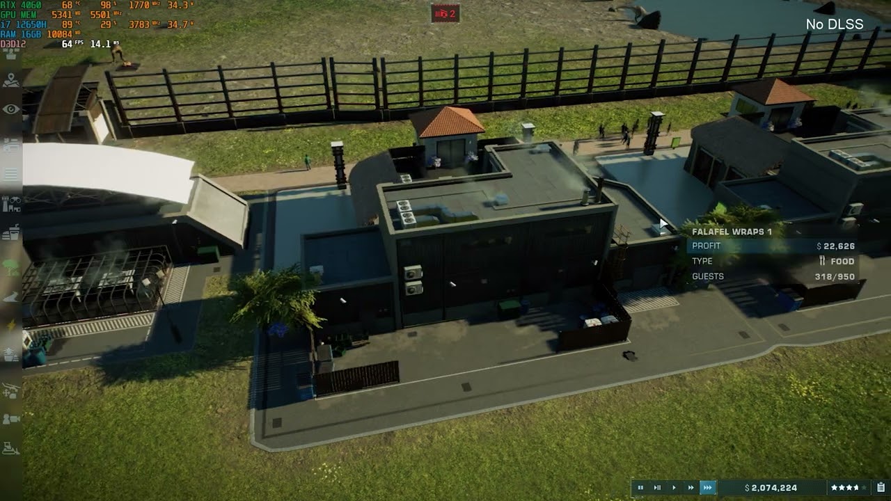 Jurassic world evolution 2 Very High Graphics RTX4060 Laptop