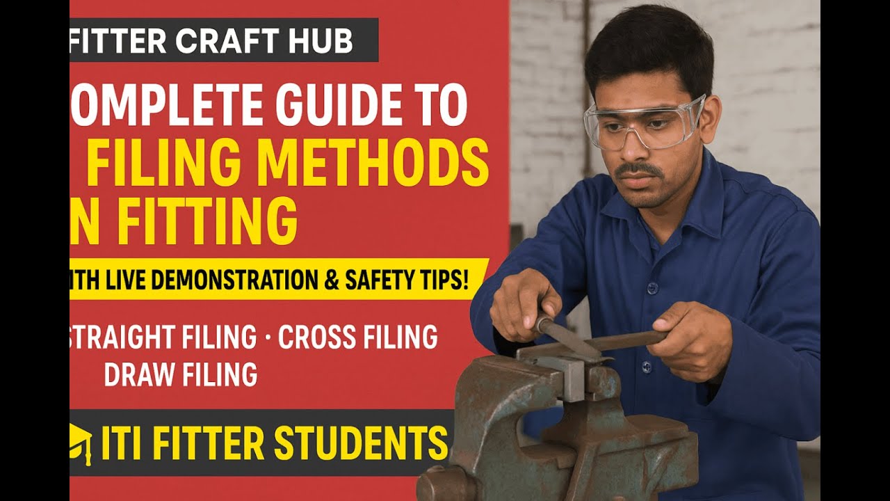 3 Filing Methods in Fitting 🔧 | Straight, Cross & Draw Filing Demo + Safety Tips | ITI Fitter |