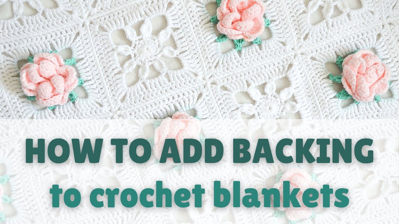 How to add fleece backing to a crochet blanket - lining a blanket full tutorial