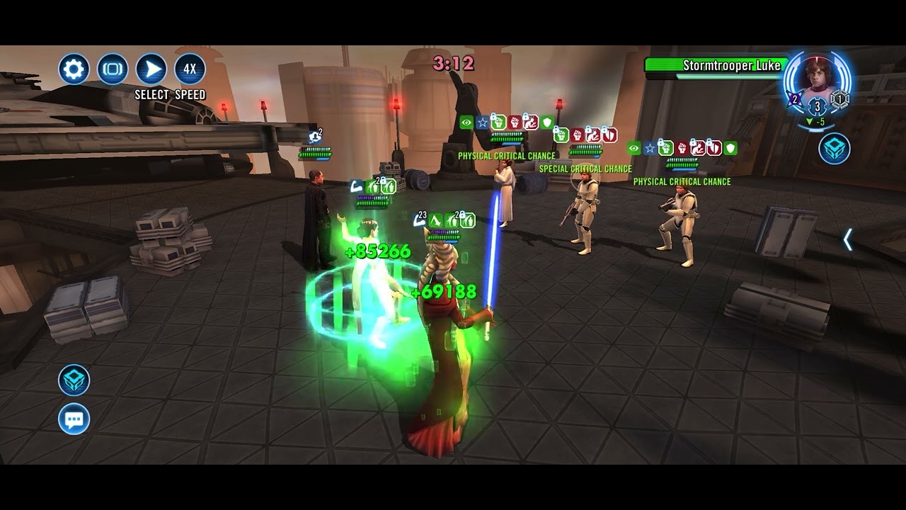 Padme-ShaakTi- Moff Gideon vs ST Luke-Princess Leia-ST Khan #swgoh 