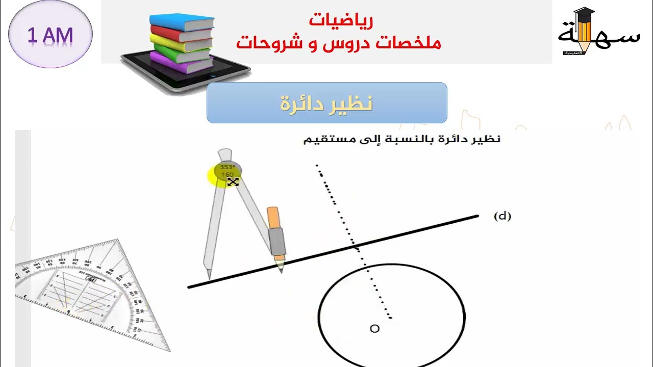 التناظر المحوري أولى متوسط إنشاء نظير دائرة