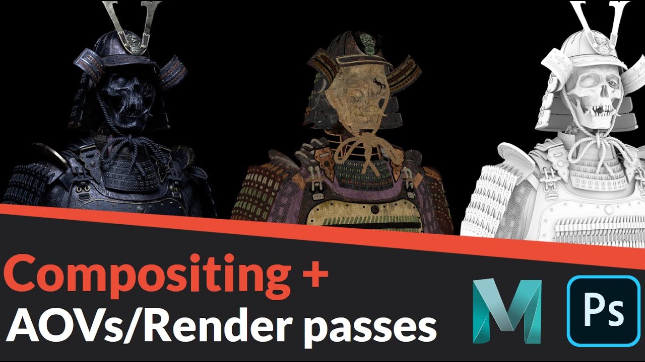 How to set up AOV's to render passes with Arnold in Maya + Compositing in Photoshop
