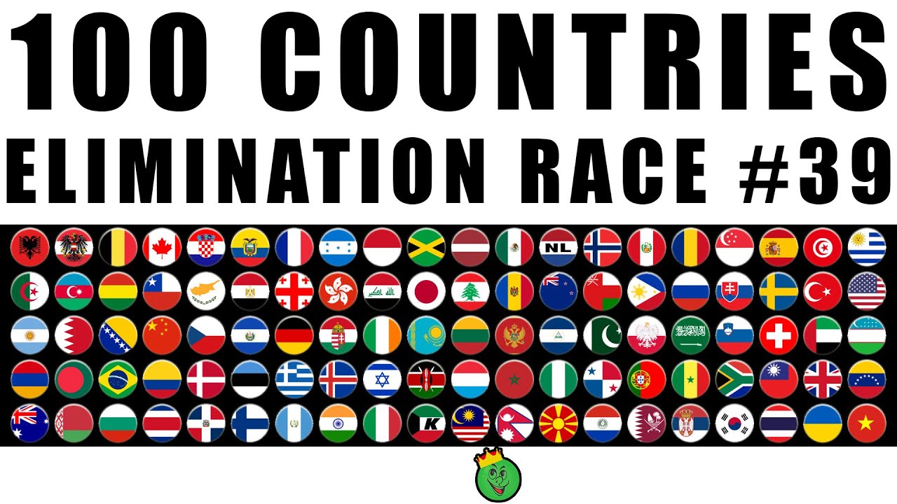 100 Countries Elimination Marble Race in Algodoo #39 \ Marble Race King