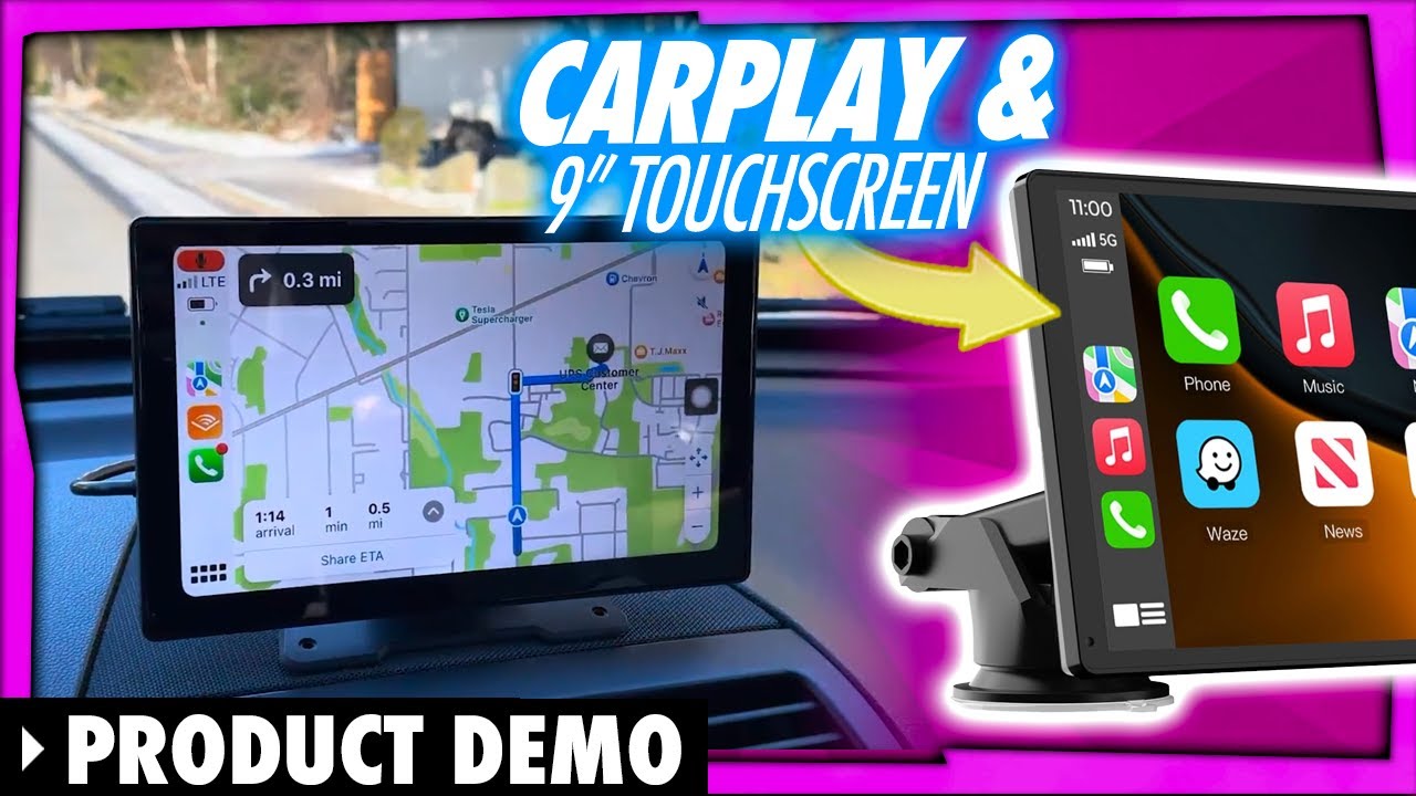 Bezprzewodową kamerę samochodową CarPlay + kamerę z przodu i z tyłu 4K + 9-calowy ekran dotykowy ...