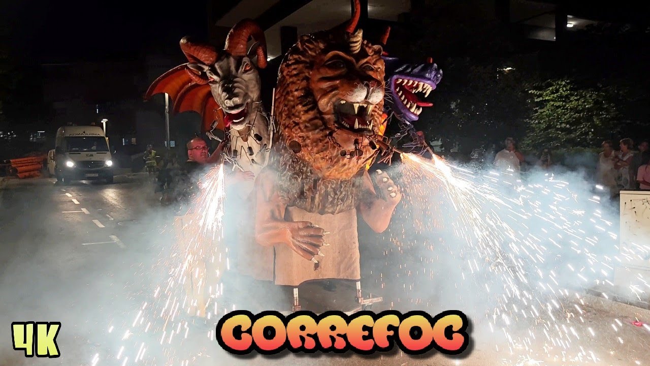 Correfoc y Fuegos artificiales | Fiesta Mayor de la Teixonera 2025 Barcelona 4K