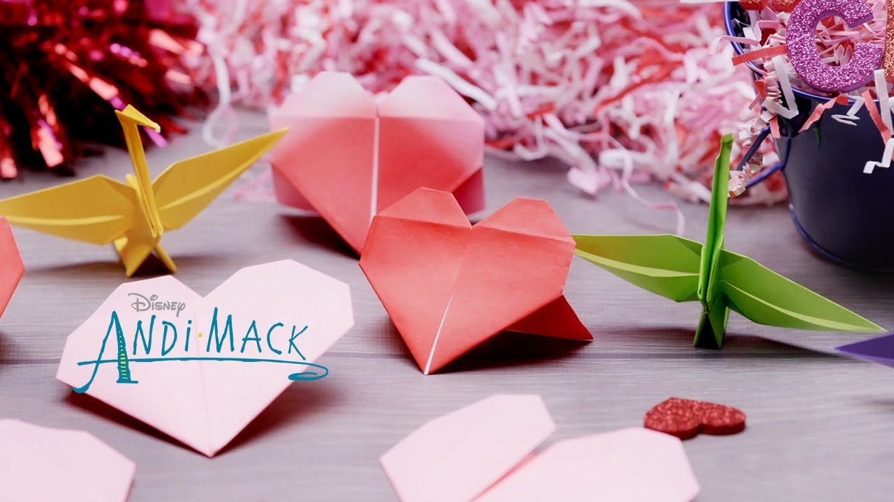Make Andi’s Origami Valentine’s Day Hearts💗 | DIY Crafts | Andi Mack | Disney Channel
