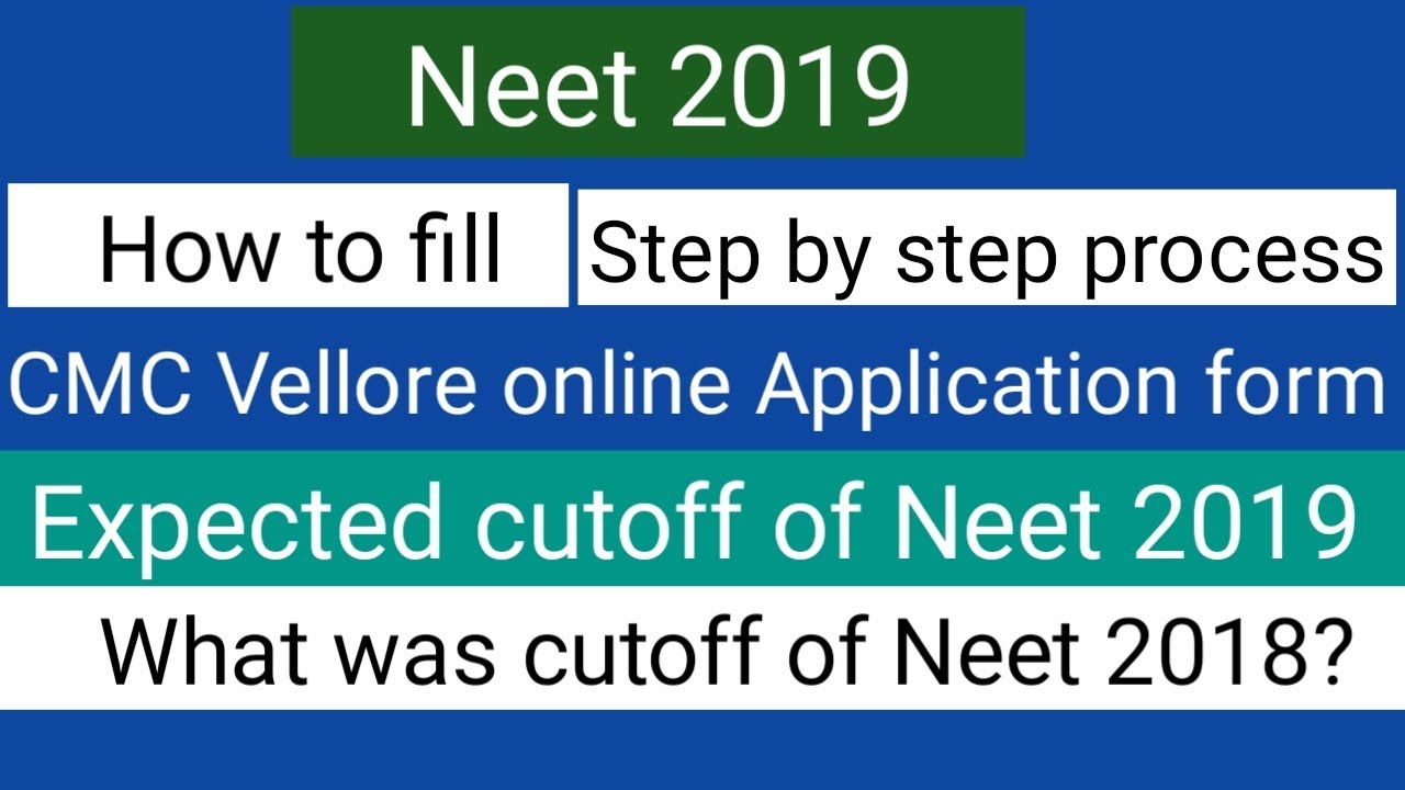 Neet 2019 !! How to fill CMC Vellore MBBS admission form !! Step by step process