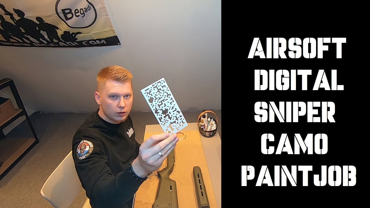 Airsoft Sniper Rifle Digital Camouflage Paintjob