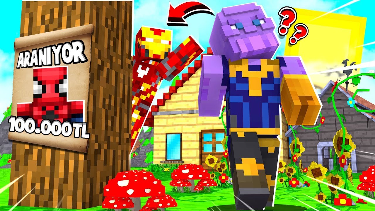 SPİDERMAN OLUP THANOSTAN SAKLANMAK - MİNECRAFT ENDGAME SAKLAMBAÇ