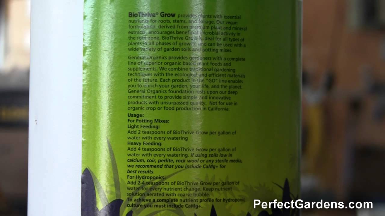General Organics Biothrive Grow