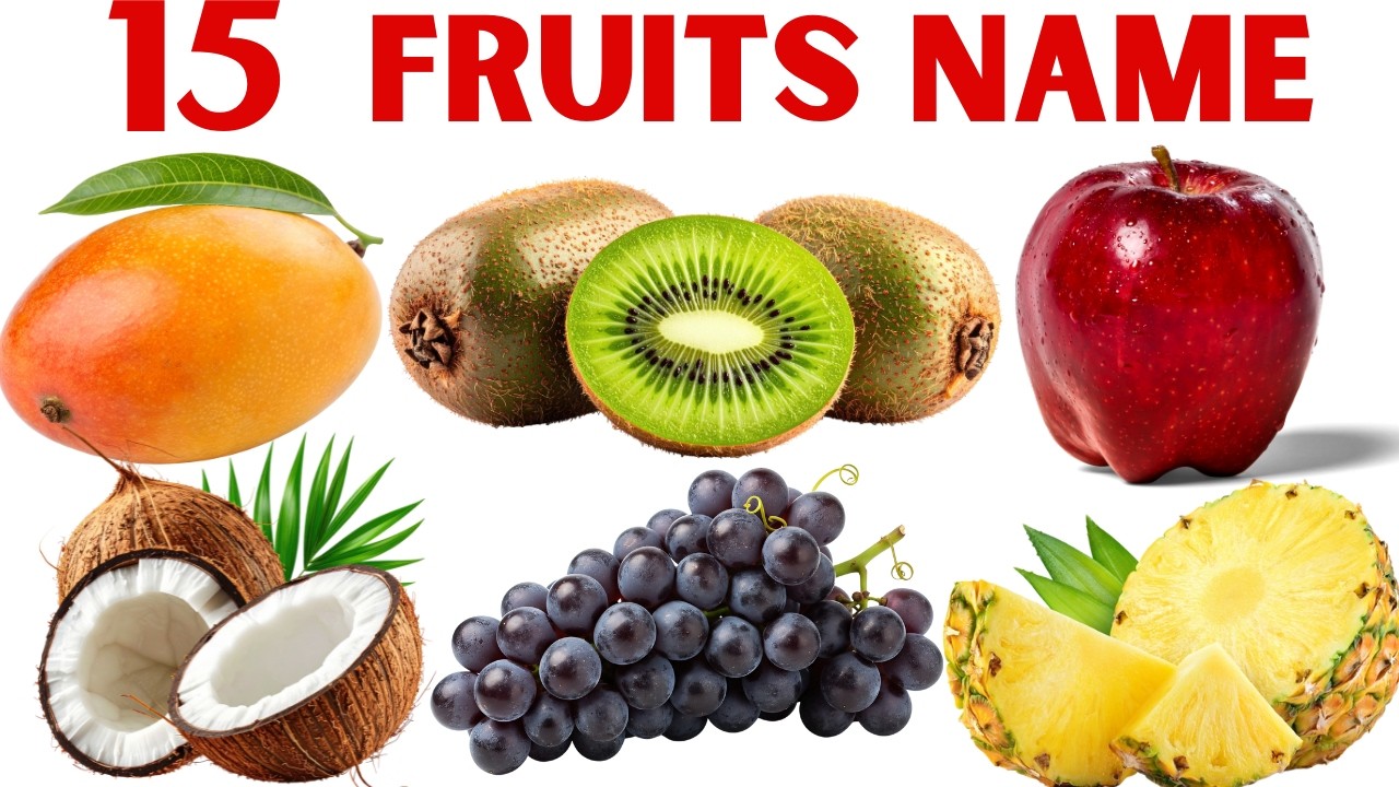 20 Fruits Name for Kids | फलों के नाम बच्चों के लिए 🍎🍌Fruits Name with Pictures