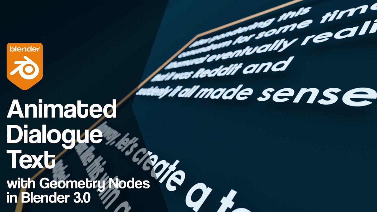 Animated Dialogue Text with Geometry Nodes | Blender 3.0 Tutorial