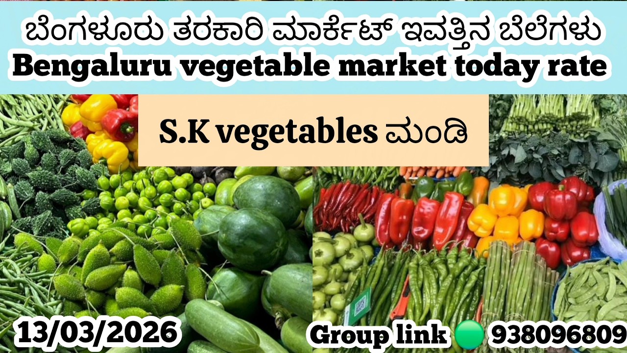 ಬೆಂಗಳೂರು ತರಕಾರಿ   ಮಾರ್ಕೆಟ್ ಇವತ್ತಿನ ಬೆಲೆಗಳು  13/03/2026 Bangalore tarkari  today rate