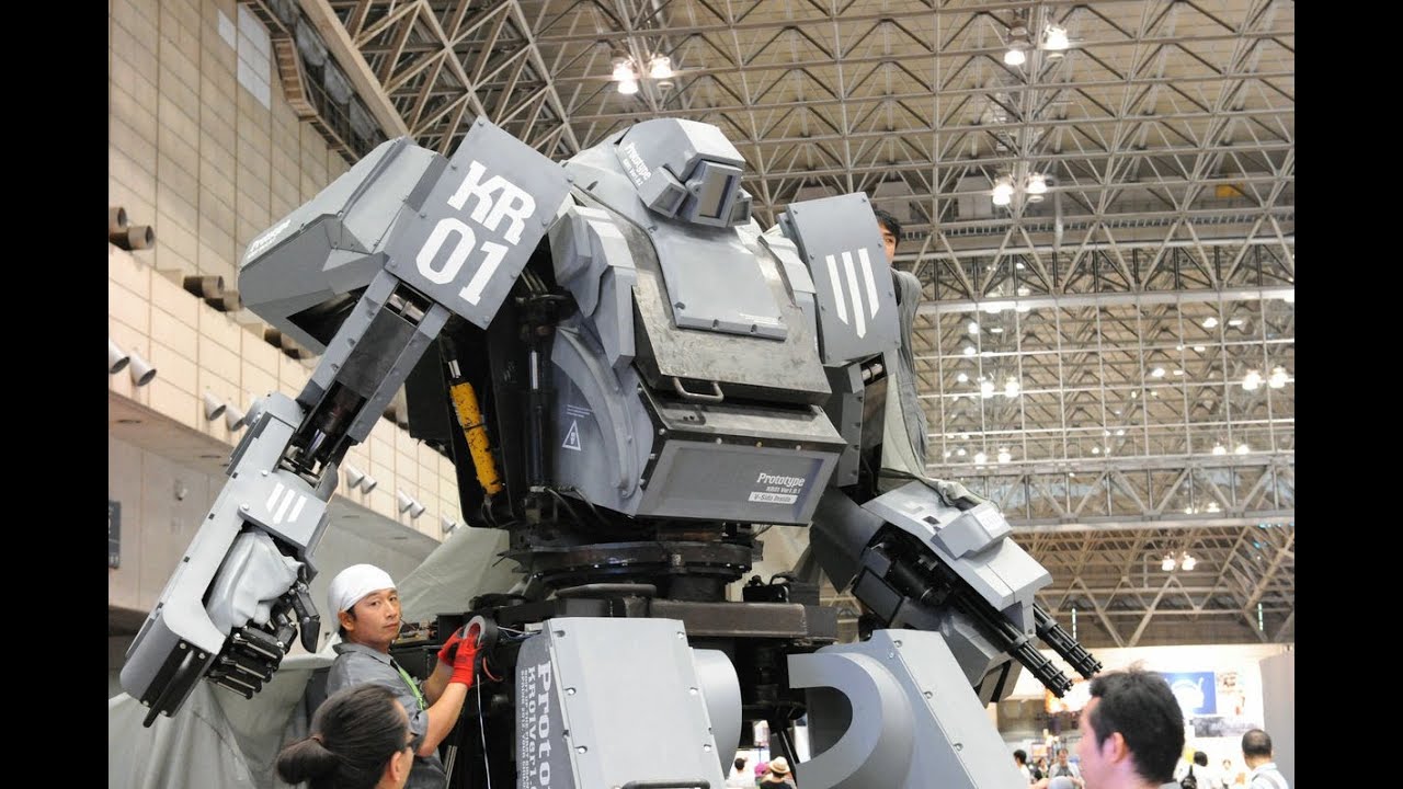 Kuratas robot-Man invents armed robot that shoots when pilot smiles