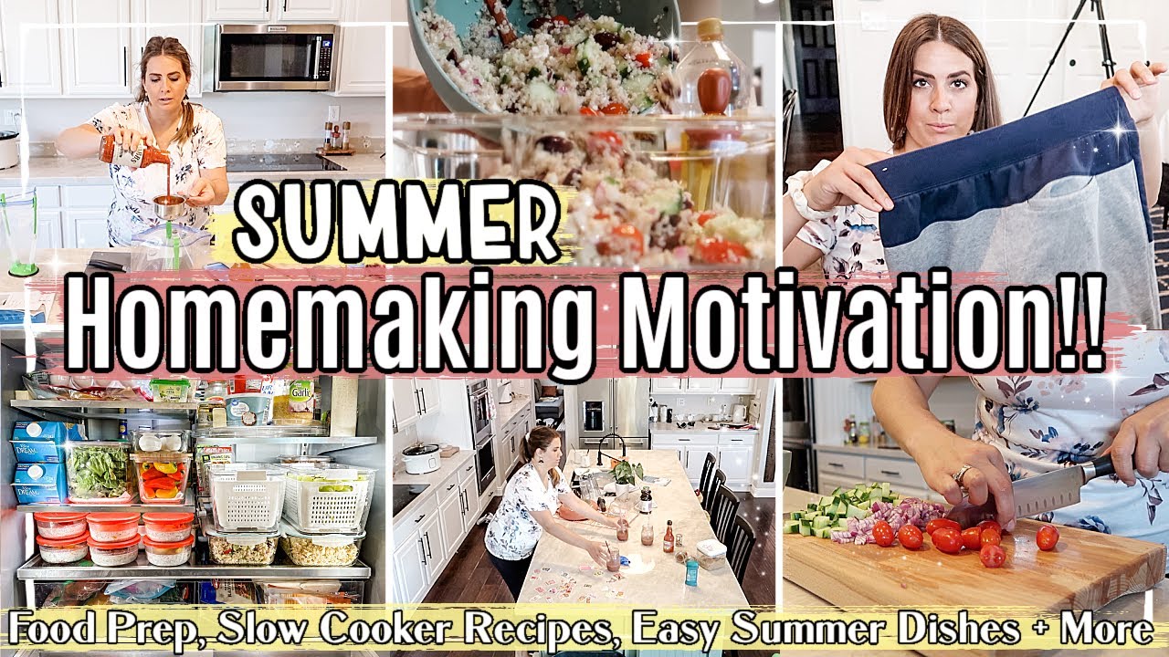 SUMMER HOMEMAKING MOTIVATION & CLEAN WITH ME 2023 :: Summer Routine, Slow Cooker Recipes & Food Prep