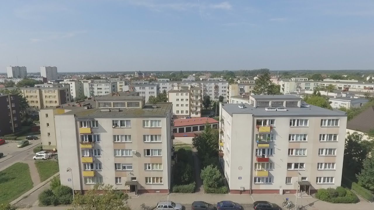 Ostrołęka z lotu ptaka (os. Parkowe, Traugutta, Starosty Kosa, Dzieci Polskich)