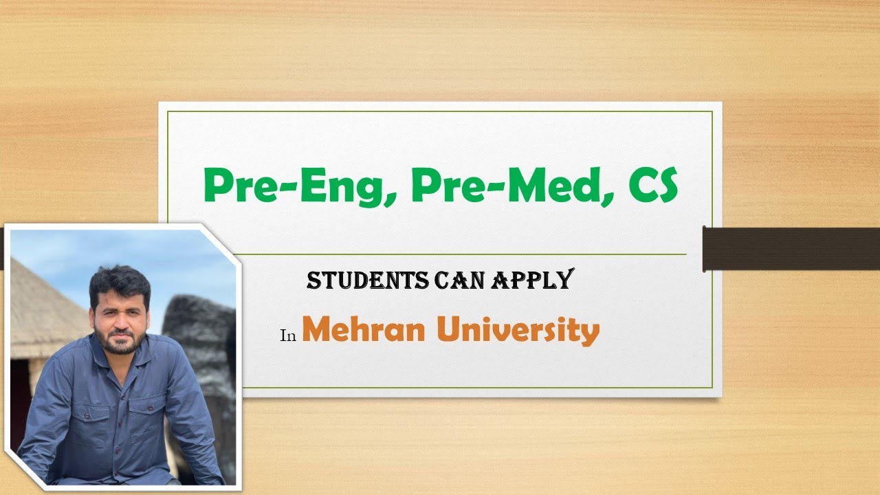Pre medical | Pre Eng | CS | Students Can in Field of Mehran University Jamshoro | yhlearning