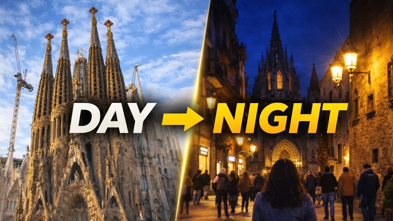 Barcelona Day to Night Walk 🇪🇸 | Sagrada Família to Gothic Quarter