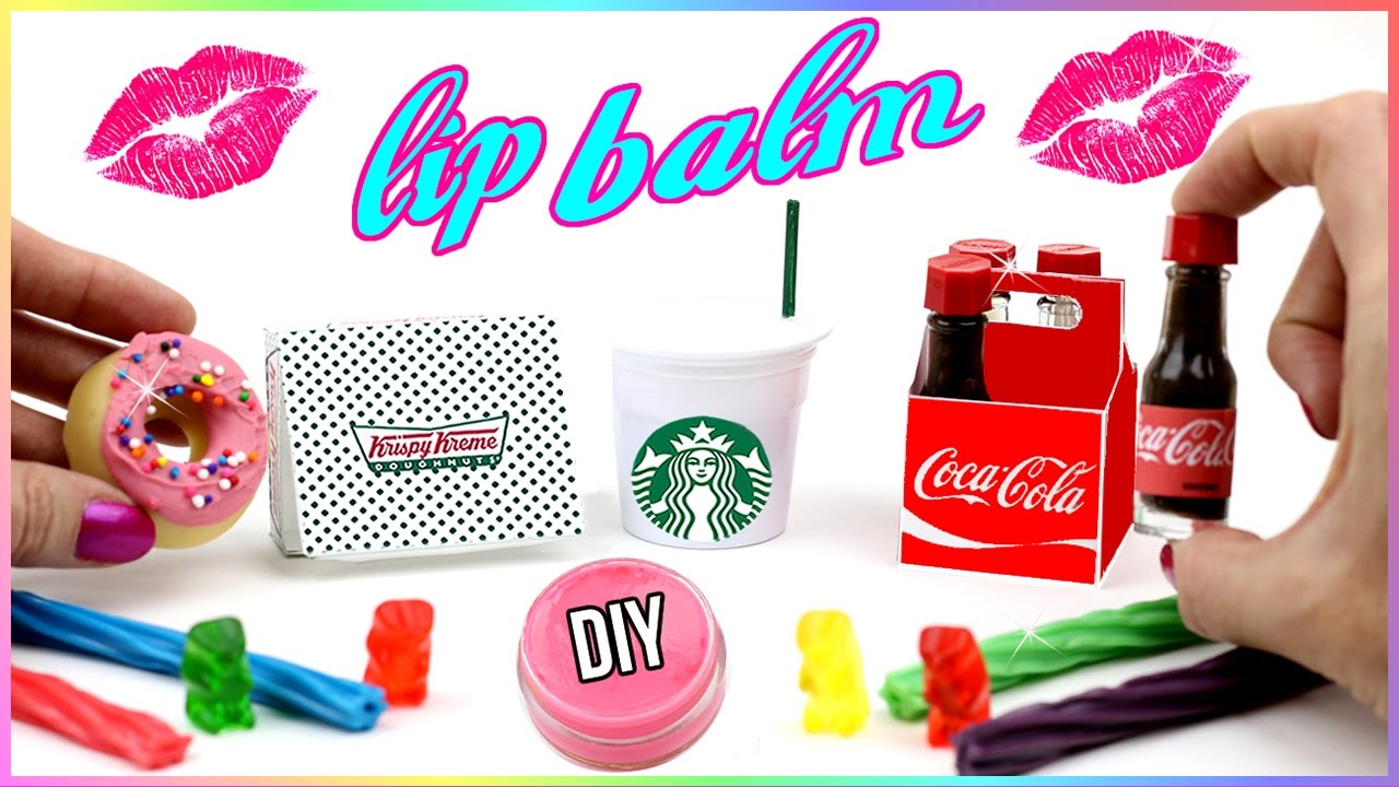 DIY Lip Balm {Easy}! 5 Mini Soda Bottles, Starbucks, Candy & Donut Lip Gloss DIYs! Lip Balm How To