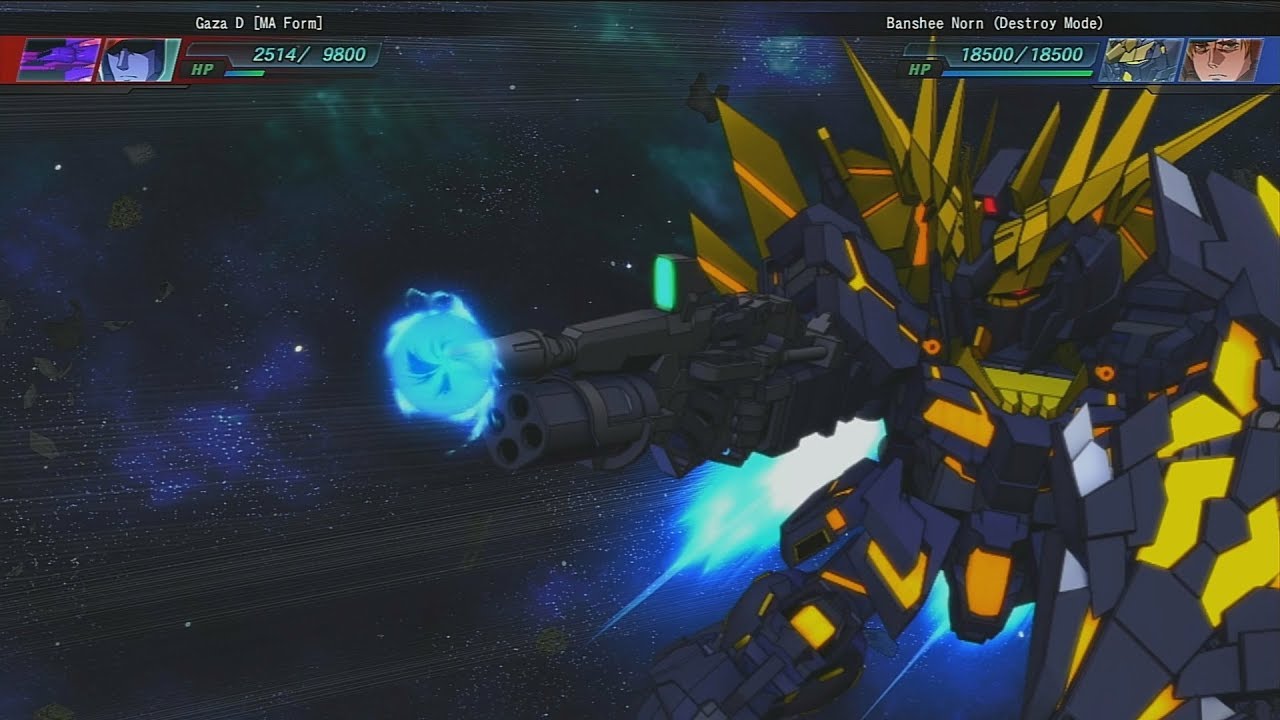 SD Gundam G Generation Genesis - Banshee and Banshee Norn Attacks