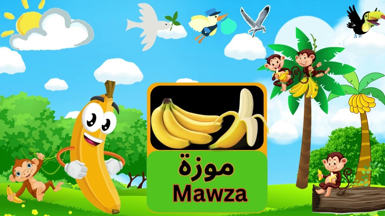 Fruits names in Arabic.Learn fruits Arabic Vocabulary.Fun Arabic Learning for Kids