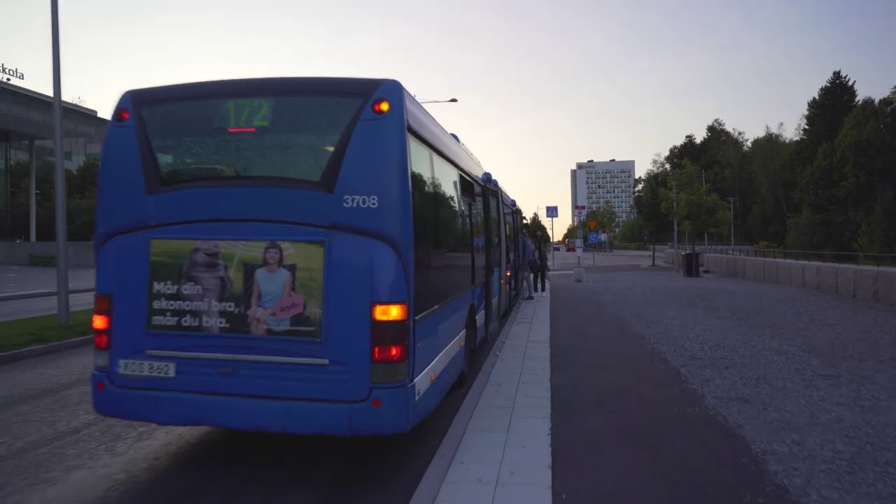 Sweden, Stockholm, bus 172 ride from Södertörns högskola to Masmo