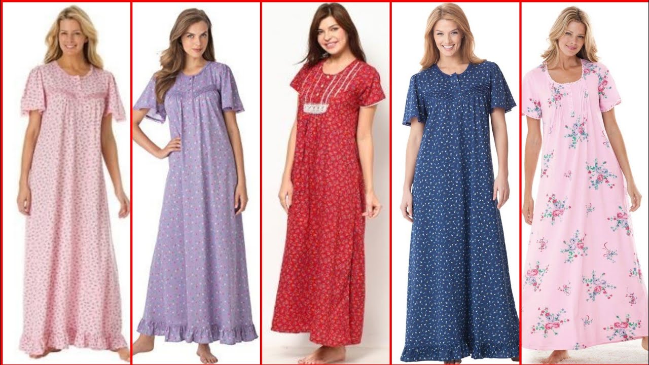 Latest Beautiful And Outstanding Simple Cotton Nighty Design Collection